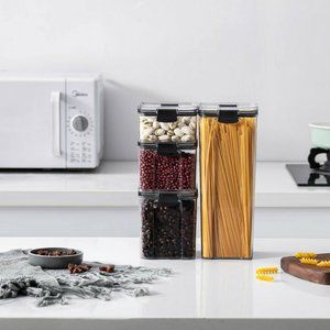 Airtight Food Storage Container Set of 4 BPA-Free Plastic